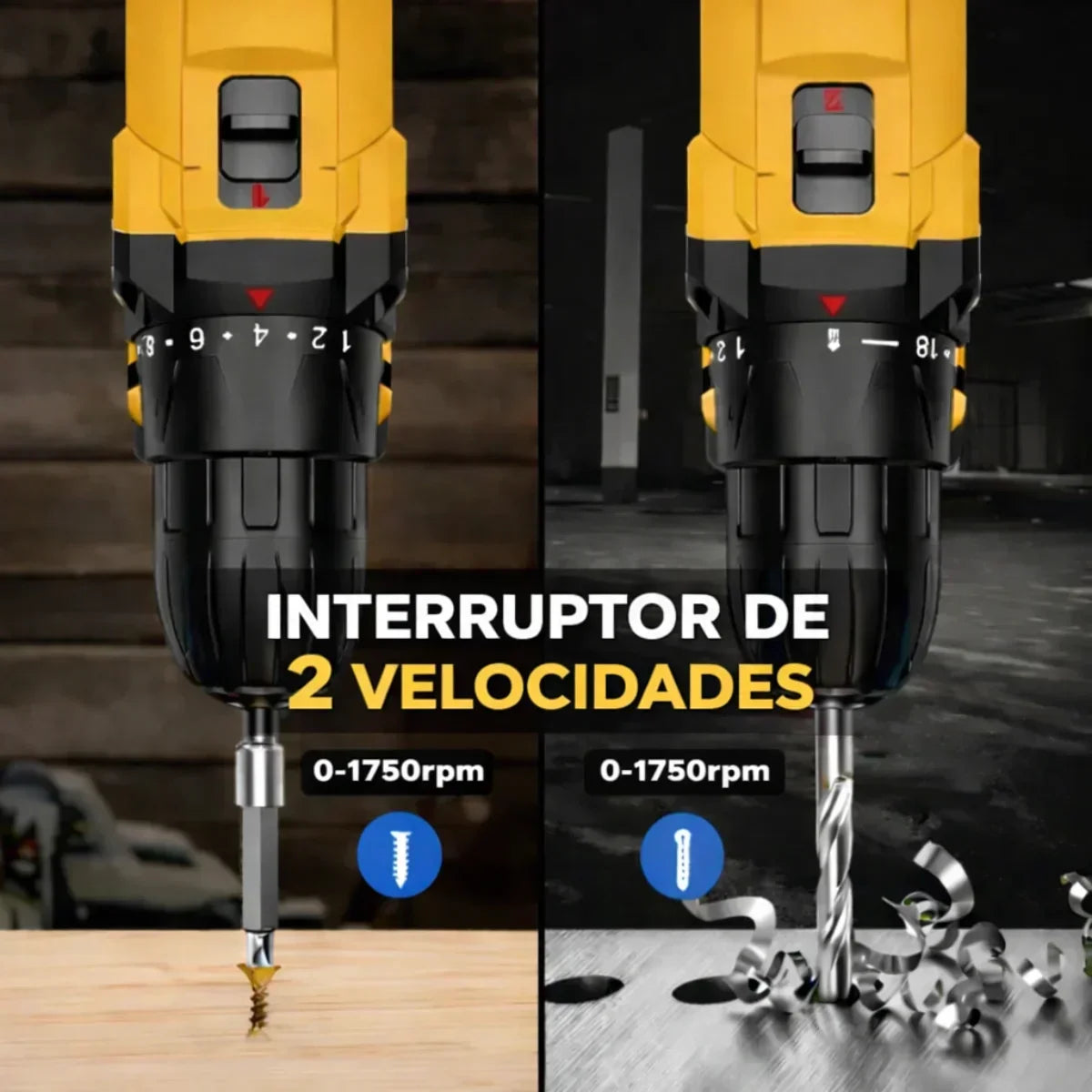 Kit Furadeira e Parafusadeira 48V - Com 2 Baterias e Maleta de Acessórios + Brindes