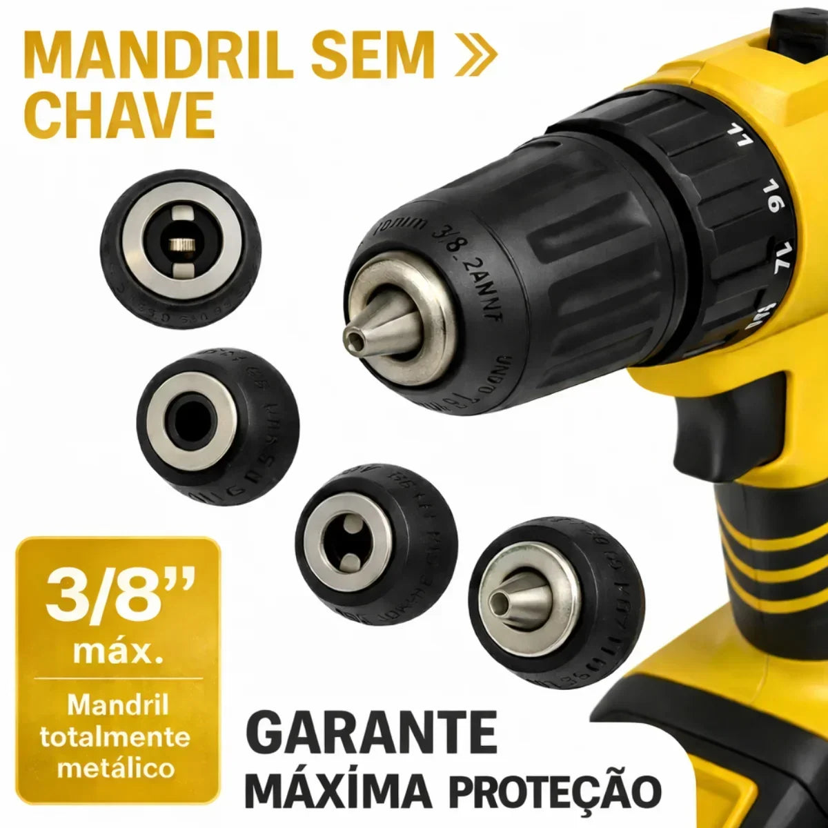 Kit Furadeira e Parafusadeira 48V - Com 2 Baterias e Maleta de Acessórios + Brindes