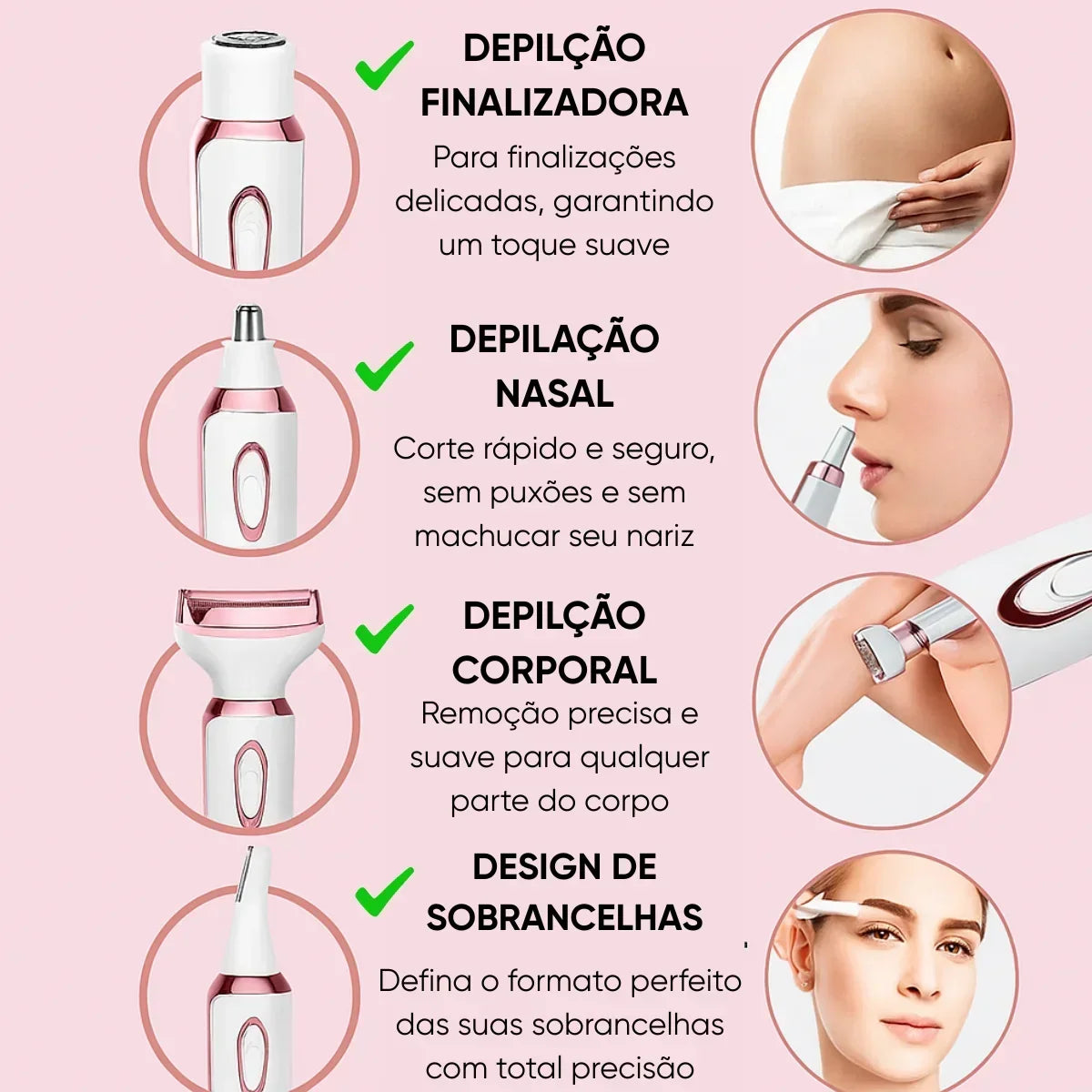 Depilador Elétrico 4 em 1 - DermaGlow