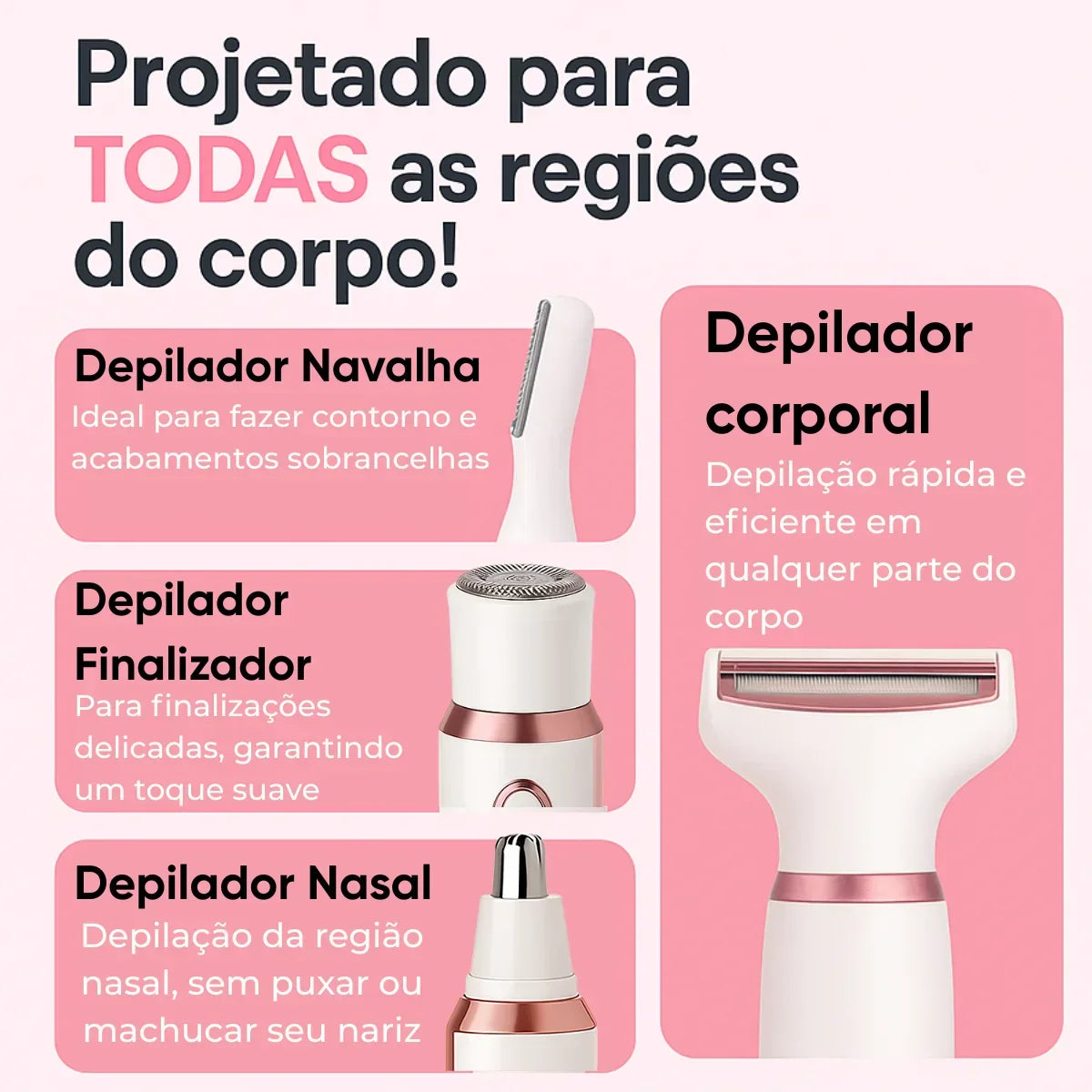 Depilador Elétrico 4 em 1 - DermaGlow