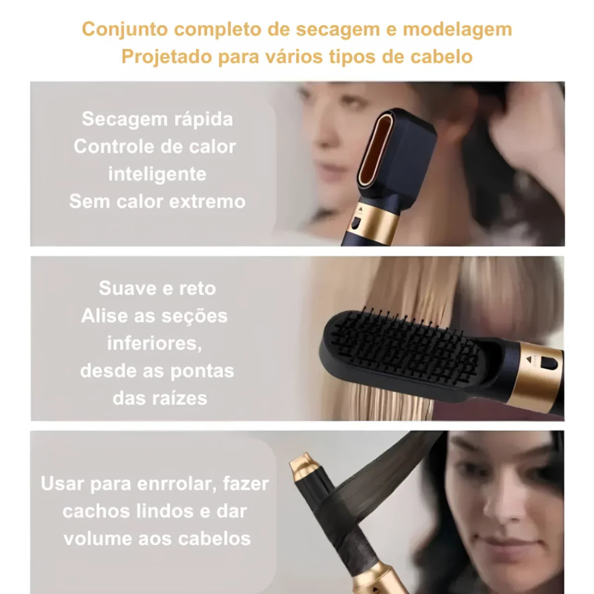 Secador Multifuncional Seca Escova e Modela Anti Frizz Original Profissional